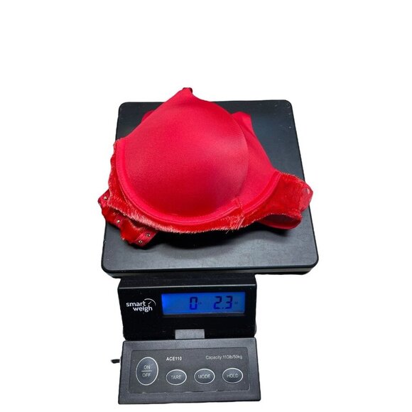 VICTORIA SECRET Very Sexy Push-Up 32A Bra Red Velvet Studded Front Closure Pad - Picture 8 of 8